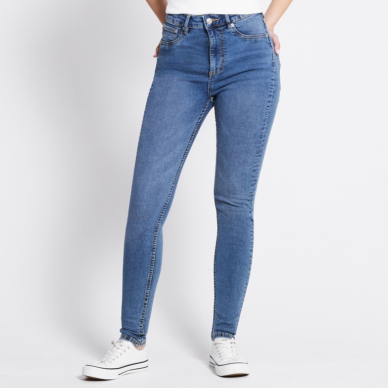 High waist skinny jeans "Snake" Blue Used